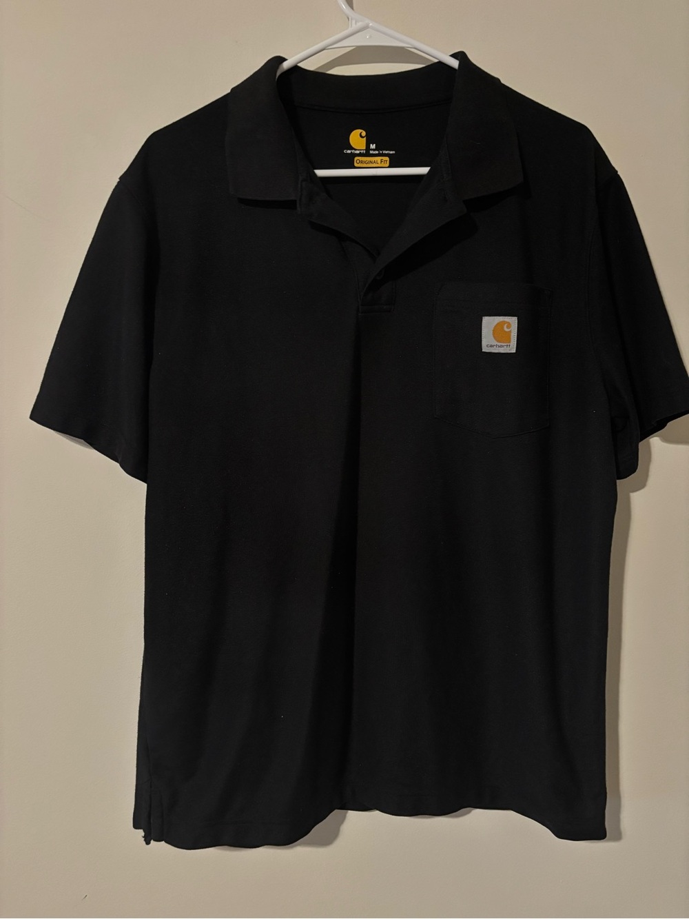 Carhartt Men’s Black Pocket Polo Size Medium Orginal Fit
